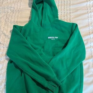 White Fox Green Hoodie